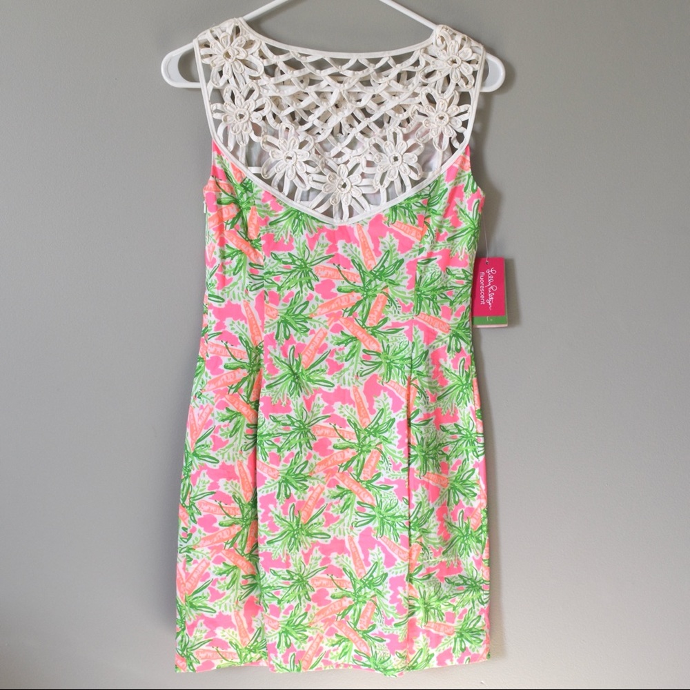 NWT Lilly Pulitzer Florescent Shift Dress - 00 - Picture 4 of 6